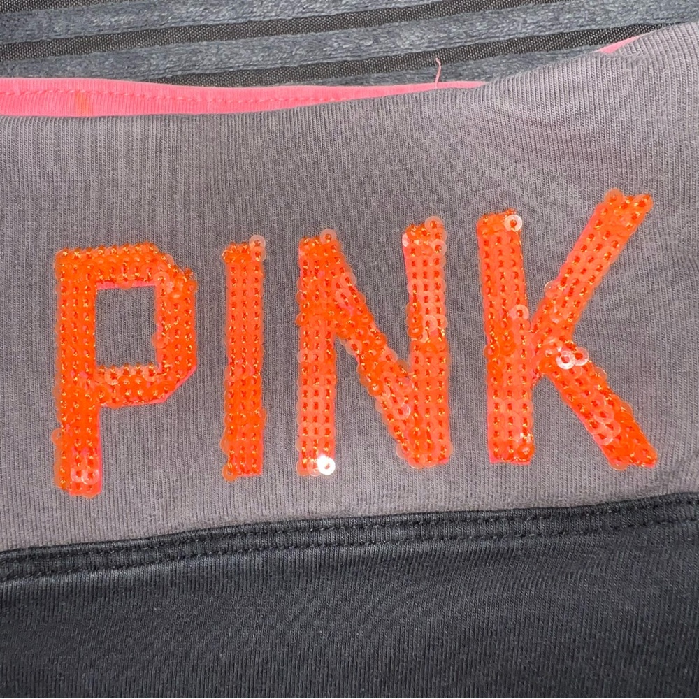 PINK Victoria's Secret Black/Gray Leggings with Wide Waistband XS - Picture 5 of 7